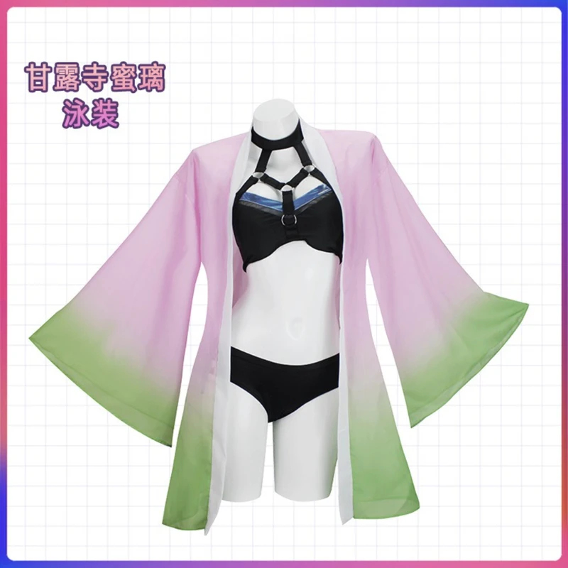 Anime Cosplay Nezuko - Anime Agatsuma Zenitsu Cosplay Kostüm Badeanzug