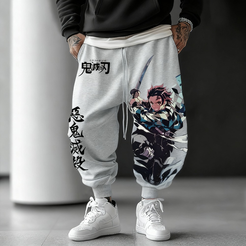 Anime Cosplay Tanjiro - Unisex-Hose aus reiner Baumwolle, Demon Slayer
