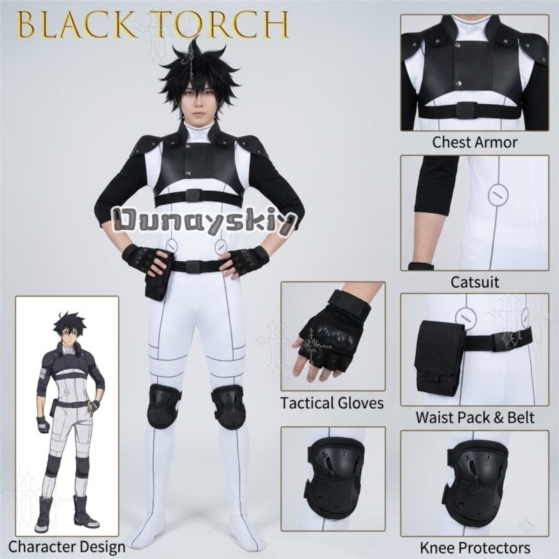 Anime Cosplay Ninja - Black Torch Jiro Azuma Kampfanzug Cosplay-Kostüm