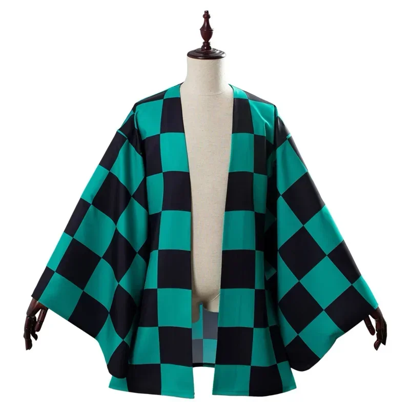 Anime Cosplay Tanjiro - 2026 Anime-Kostüm Tanjyrou/Tanjiro Kamado Grüner Kimono-Mantel