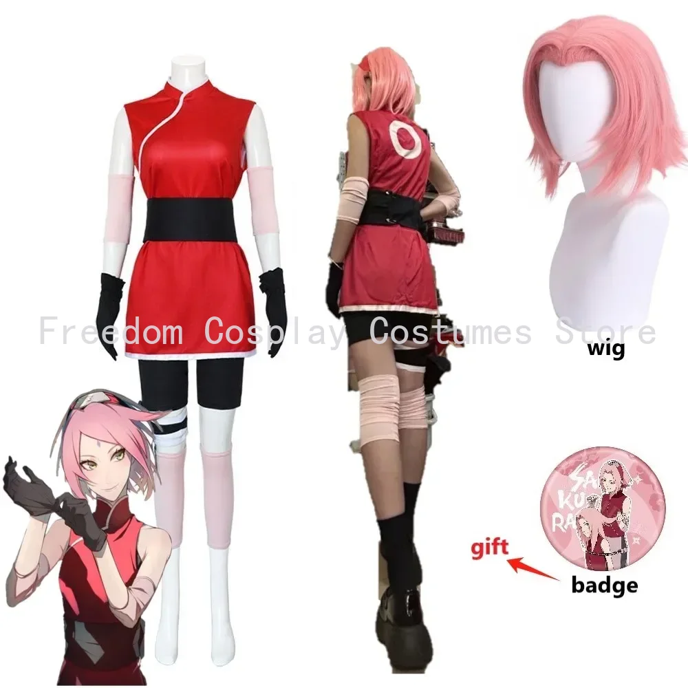 Anime Cosplay Ninja - Anime Haruno Sakura Cosplay Shippuden Kostüm