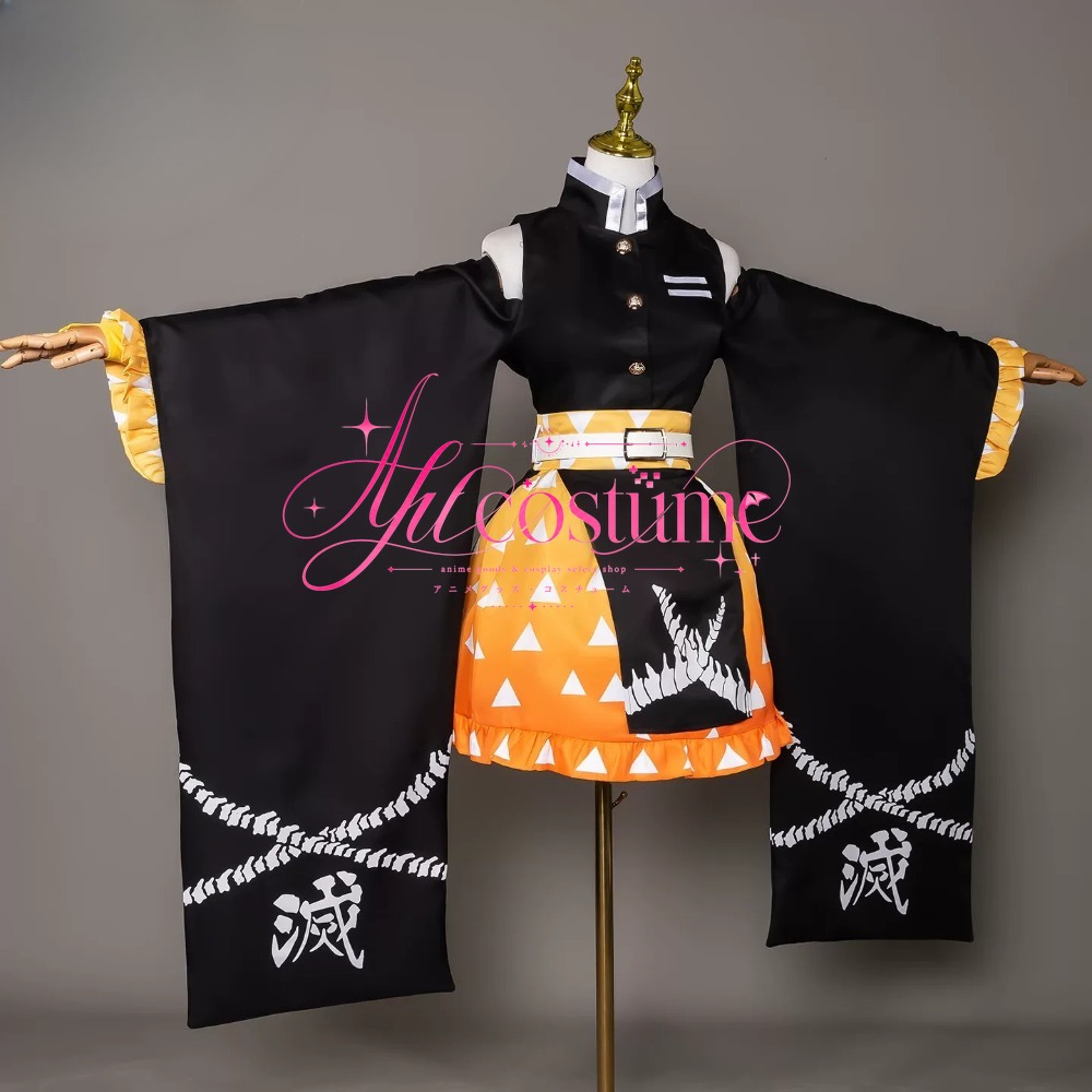Anime Cosplay Tanjiro - Kamado Tanjiro Agatsuma Zenitsu Cosplay-Kostüm, schulterfreies