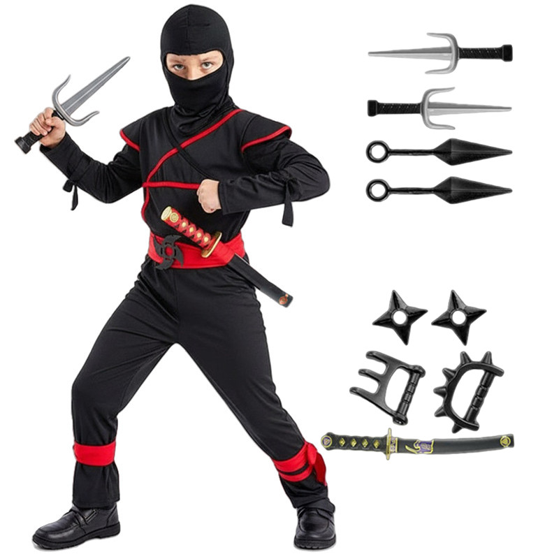 Anime Cosplay Ninja - Japanisches Samurai-Kostüm für Kinder, Ninja-Cosplay, Halloween-Party,