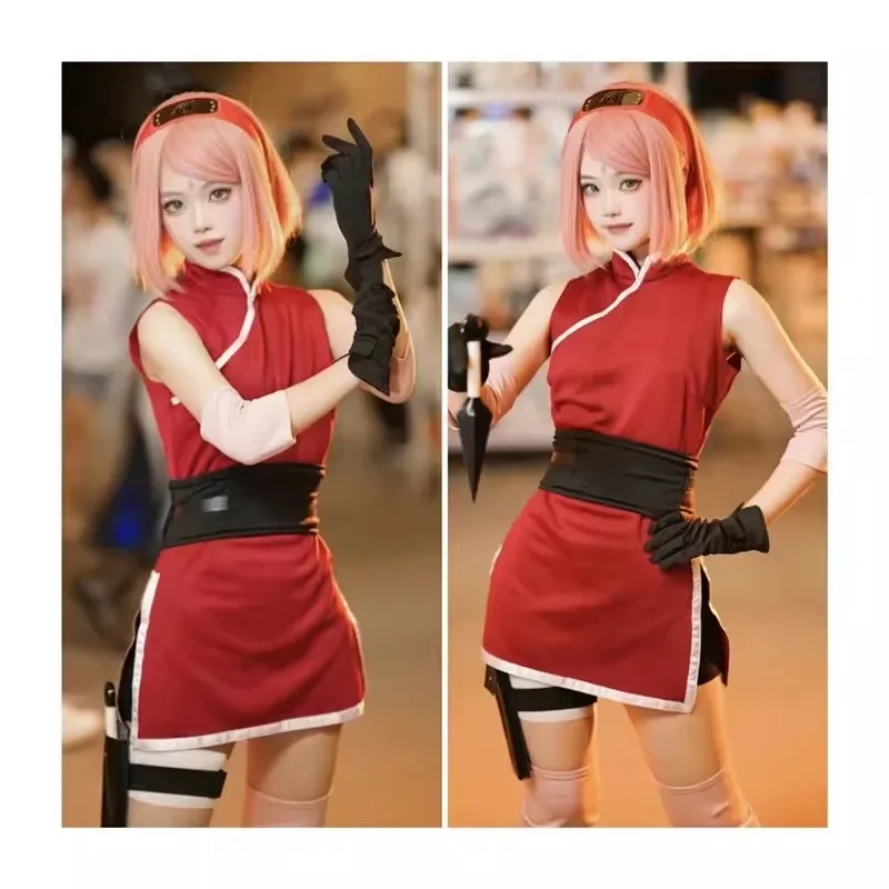 Sakura Haruno Cosplay Komplett – Anime Cosplay Ninja Bewertung und Preis