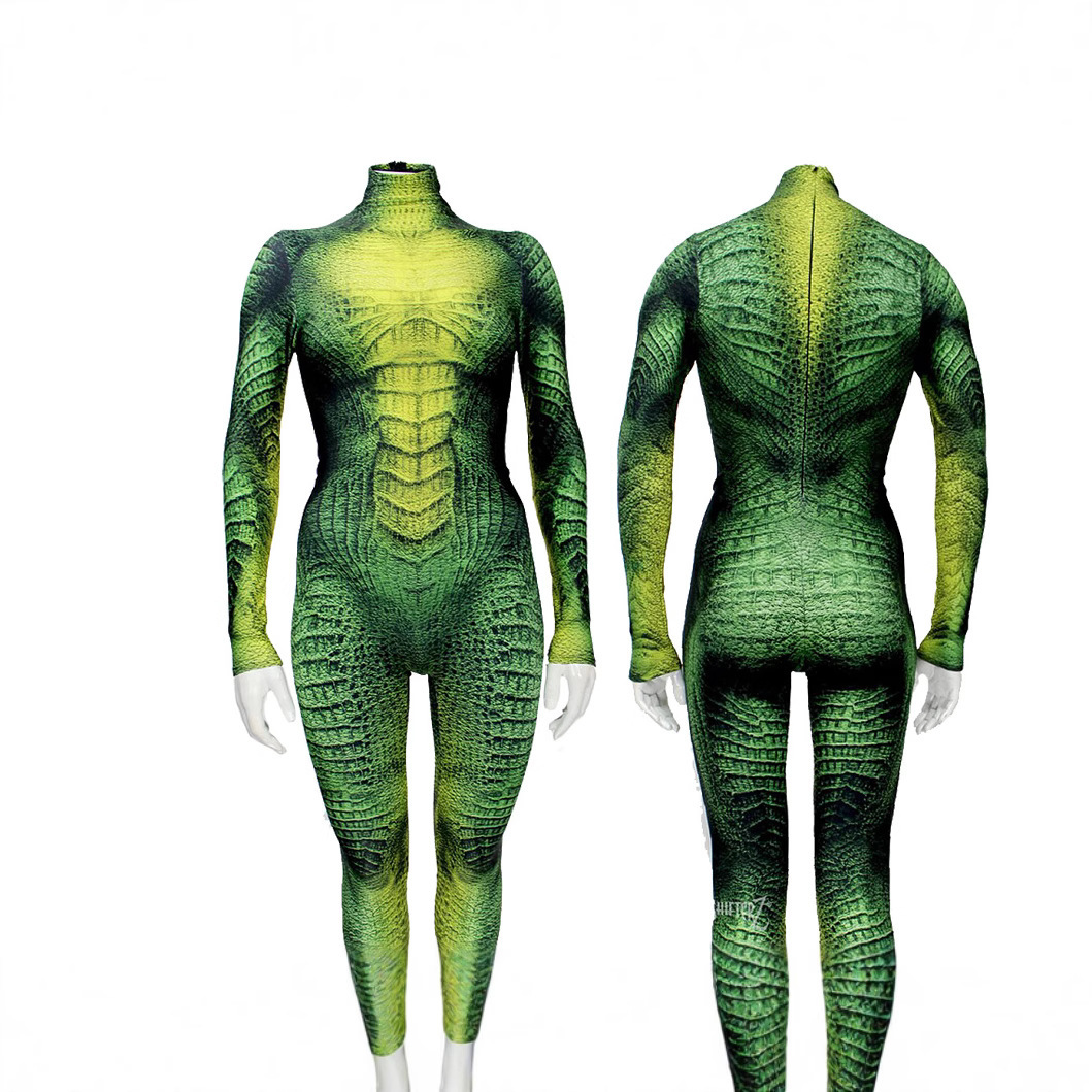 Reptilien Tier Performance Kos – Anime Cosplay Jumpsuit Bewertung und Preis